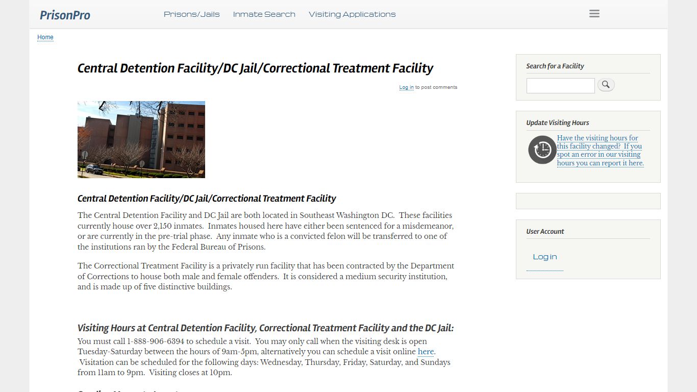 Central Detention Facility/DC Jail/Correctional Treatment ...